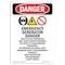 Signmission Safety Sign, OSHA Danger, 7" Height, Emergency Generator, Portrait OS-DS-D-57-V-2204 - alternate 1